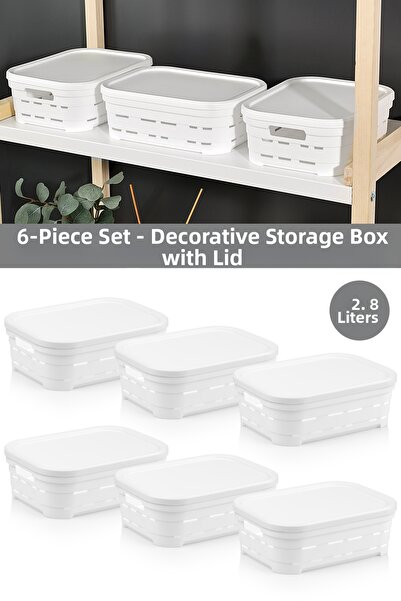 Meleni Home Cutie de depozitare piramidală decorativă cu 6 capac și găuri - O...