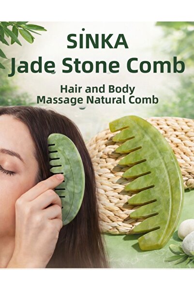 SİNKA Jade Stone Comb Hair and Body Massage Natural Comb