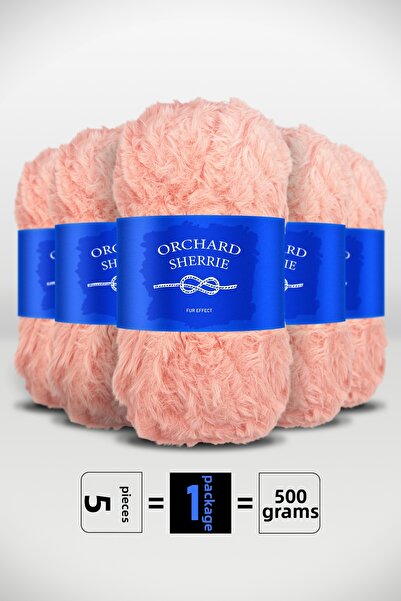 Orchard Sherrie Yavruağzı - Pack of 5 - 7Mm/100Gr/60M - Rabbit Fur Yarn - Thi...