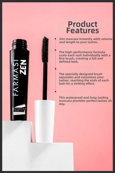 Farmasi Zen Extension Lash Mascara with Defining and Volumizing Effect |   Ultra Black