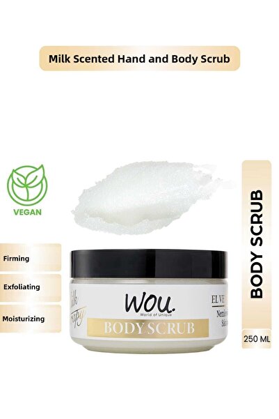 WOU World of Unique مقشر الجسم بالحليب لشد البشرة وتنقيتها وترطيبها 250