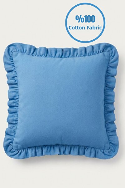 Joyrose 100% Cotton Ruffle Throw Pillow Cover Vintage Decorative Throw Pillow...