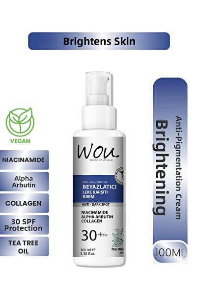 WOU World of Unique كريم تبييض وو المضاد للبقع SPF30+ 100 مل