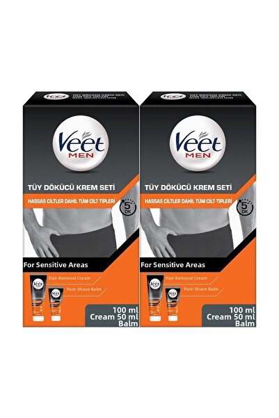 Veet Men مجموعة كريم إزالة الشعر 100 مل + 50 مل 2 قطعة