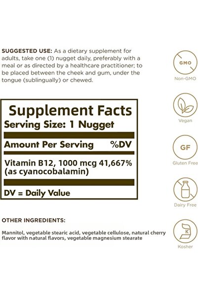 Solgar Vitamin B12 1000mcg 100 Tablet