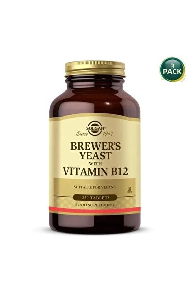 Solgar Brewer's Yeast with Vitamin B12 250 Tablets 3 Pieces