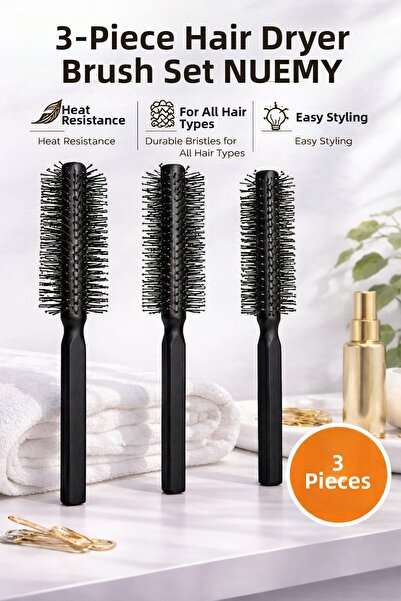 NUEMY Επαγγελματικό Σετ Βούρτσας Κομμωτηρίου Κουρείου 3 τεμαχίων