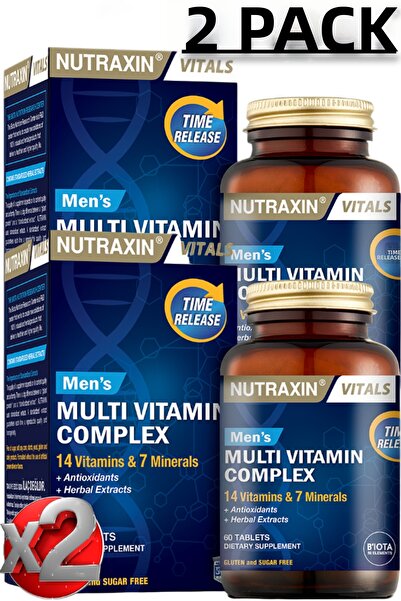 Nutraxin قرص Nutraxin متعدد الفيتامينات والمعادن للرجال - قطعتين، 60 قرصًا، ت...