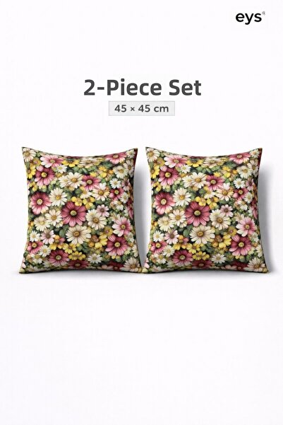 Eys Husă pentru pernă din bumbac digitală cu două fețe cu imprimeu – cu fermo...