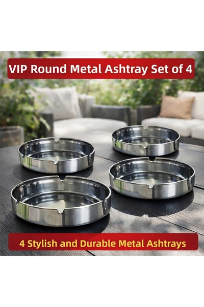 Vip Home Concept Metal Round Ashtray Auto Home Car Ashtray 4 Pieces Metal Ash...