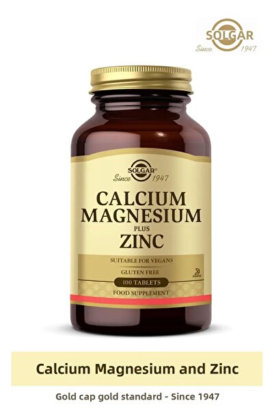 Solgar Calcium Magnesium Plus Zinc 100 Tablets (Calcium Magnesium Magnesium P...