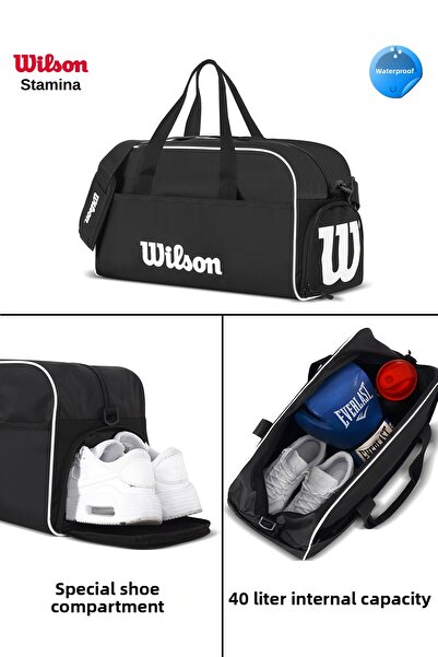 Wilson Licensed Unisex Waterproof 40 Liter Gym Sports Travel Bag Hand Luggage...