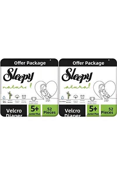 Sleepy حفاضات أطفال مقاس طبيعي: 5+ (13-20 كجم) جونيور بلس 104 قطعة فرصة اقتصا...