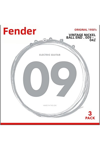 FENDER 0730150309 Original 150 Pure Nickel Electric Guitar Strings 3-Pack (09...