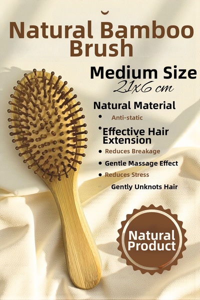 EM AMANOS BEAUTY Medium Size Natural Bamboo Comb Hair Extension Effective Red...