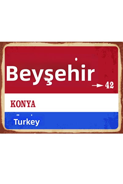 BiveSa Semn stradal retro din lemn, din județul Konya, orașul Beyşehir