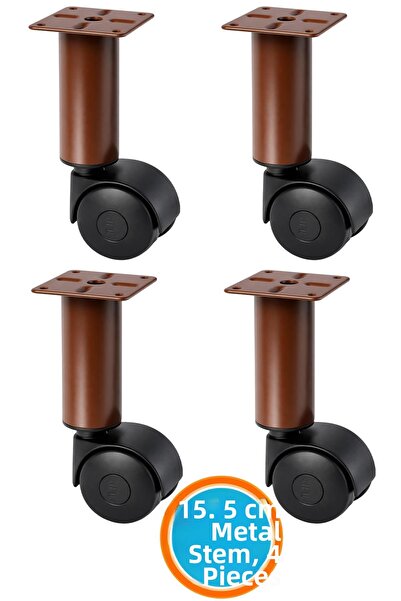 NZB Brown Metal Body Plastic Wheel Furniture Base Coffee Table Leg 15.5 cm (4...