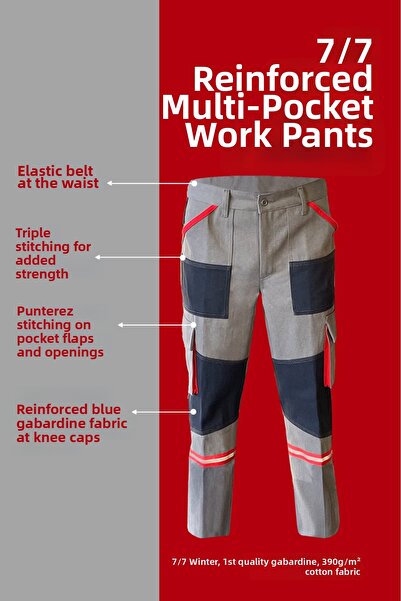 Selçuklu Plus بنطلون عمل شتوي مقوى 7/7 - متين ومريح وأنيق