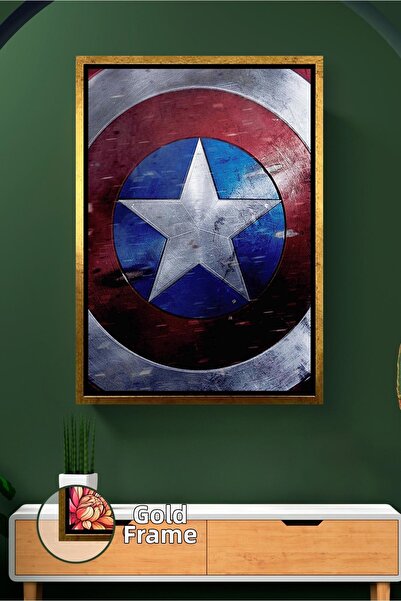 KOSS Dijital Decor de perete cu design Captain America Metal Shield, pictură ...