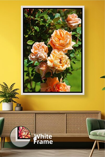KOSS Dijital Букет от праскови и рози, декорация за стена, картина върху плат...
