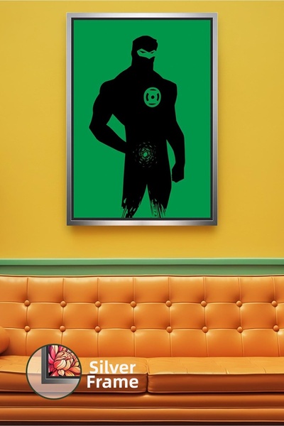 KOSS Dijital Decor de perete cu simbolul puterii Green Lantern, pictură pe pâ...