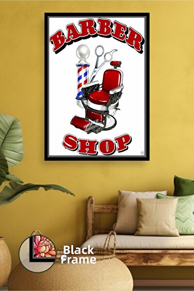 KOSS Dijital Scaun de frizer roșu pentru saloane de coafură, decor de perete ...