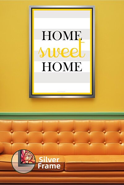 KOSS Dijital Pictură pe pânză înrămată cu textul „Home Sweet Home” Decor de p...