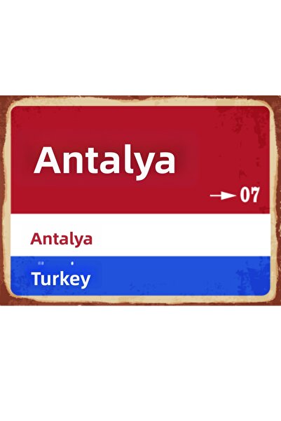 BiveSa Semn stradal retro din lemn din provincia Antalya