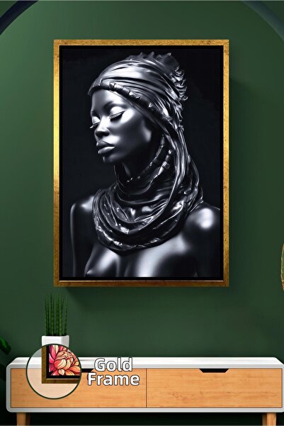 KOSS Dijital Siluetă de femeie cu detaliu de hijab metalic, ornament de peret...