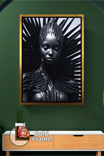 KOSS Dijital Decor de perete cu figura de femeie neagră, design uimitor de po...