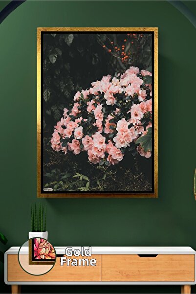 KOSS Dijital Tablou de pânză înrămat cu aspect romantic de grădină cu flori r...