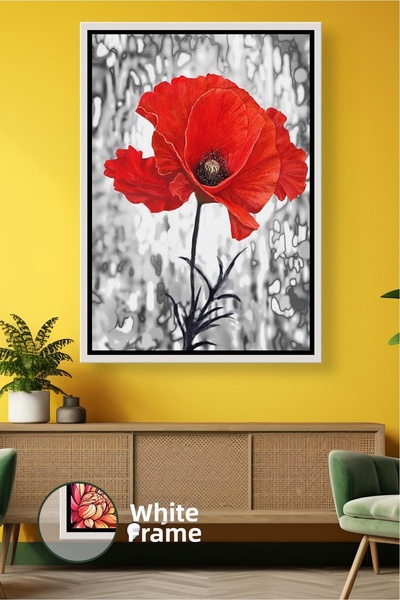 KOSS Dijital Decor de perete cu flori de papaver roșu, pictură pe pânză cu ra...