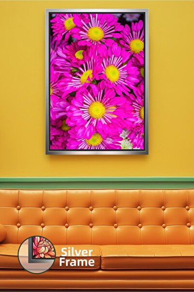 KOSS Dijital Tablou decorativ cu flori de margaretă fucsia, cu tematică flora...