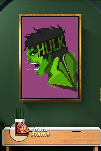 KOSS Dijital Pictură pe pânză înrămată cu Hulk, ornament de perete cu superer...