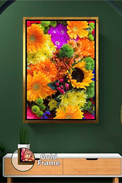 KOSS Dijital Pictură de perete cu flori colorate de gerbera și floarea soarel...