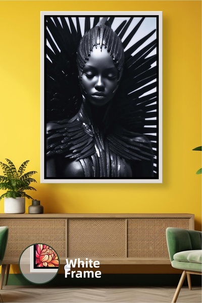 KOSS Dijital Decor de perete cu figura de femeie neagră, design uimitor de po...