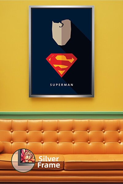KOSS Dijital Μίνιμαλ ζωγραφική τοίχου Superman Σχέδιο εικονικής εικόνας με μπ...