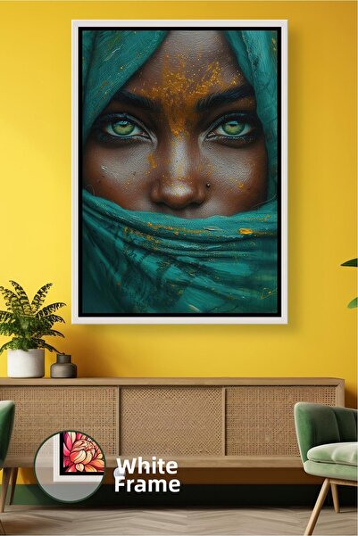 KOSS Dijital Πράσινο μυστηριώδες γυναικείο πορτρέτο με χρυσές λεπτομέρειες Μο...