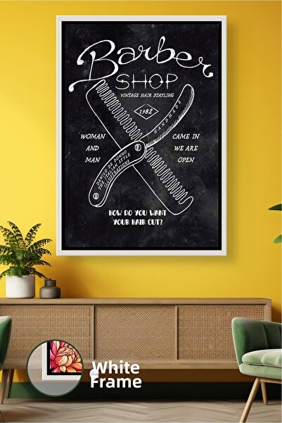 KOSS Dijital Decor de perete pentru frizerie cu mașină de bărbierit și piepte...