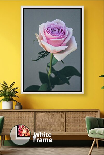 KOSS Dijital Pictură pe pânză înrămată cu un singur ramură, trandafir roz, de...