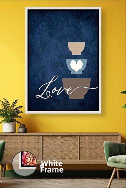 KOSS Dijital Tablou de pânză înrămat cu tematică de bucătărie modernă, cu scr...