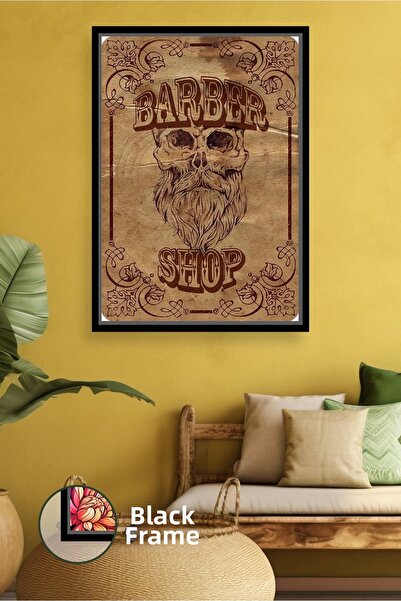 KOSS Dijital Διακόσμηση τοίχου με γενειοφόρο κρανίο κουρείου Ανδρικό σχέδιο ζ...