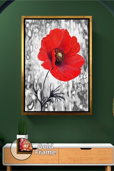 KOSS Dijital Decor de perete cu flori de papaver roșu, design elegant, pictur...