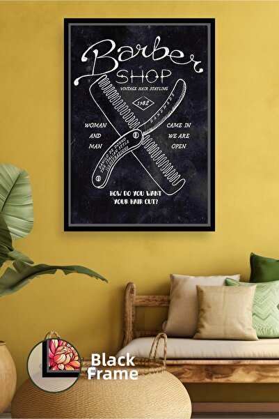 KOSS Dijital Decor de perete pentru frizerie cu mașină de bărbierit și piepte...