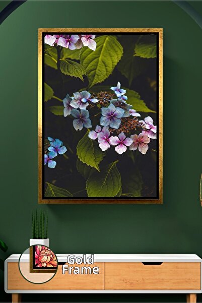 KOSS Dijital Floare de hortensie albastră roz, frunze naturale, fotografie de...