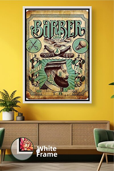 KOSS Dijital Decor de perete cu design retro pentru frizerie și coafor, pictu...