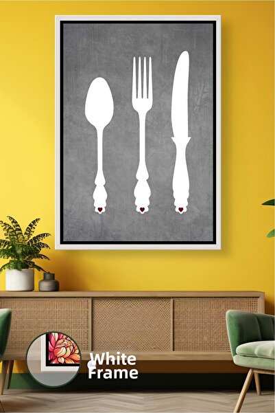 KOSS Dijital Tablou de pânză înrămat cu tematică de bucătărie minimă – Decor ...