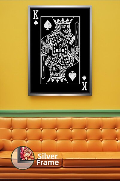 KOSS Dijital Figurină de cărți de joc alb-negru, cărămidă, rege, design clasi...