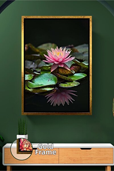 KOSS Dijital Floare de lotus, reflectare, fundal închis, decor de perete pent...