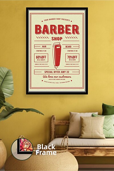 KOSS Dijital Tipografie retro Banner pentru frizerie pentru frizeri și coafor...